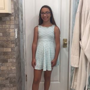 Sea foam green Lacey patterned dress